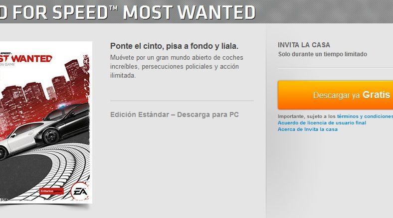 Need for Speed Most Wanted Gratis en Origin